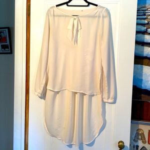 HI-LOW BOW SHIRT 👚 COSPLAY/ preppy/ girlie/ sheer